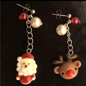 Festive Santa and Reindeer Earrings